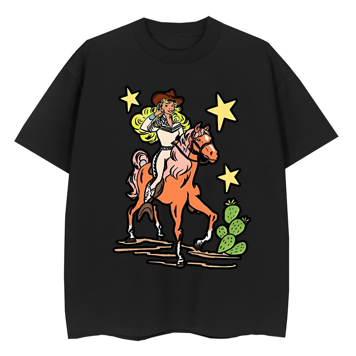Brand Man T Shirts star Round Neck Short Sleeve Street Casual Custom Cartoon 100% Cotton 230g Men Tees Wholesale Tops