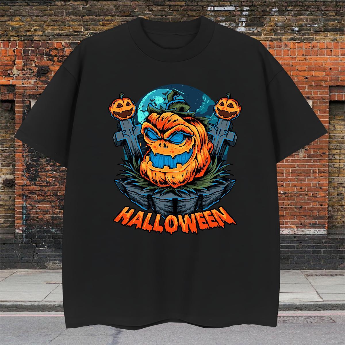High Quality Mens T Shirts halloween Breathable Street Casual Floral Print 230g 100% Cotton Mens Tshirts 2024 DIY Tees