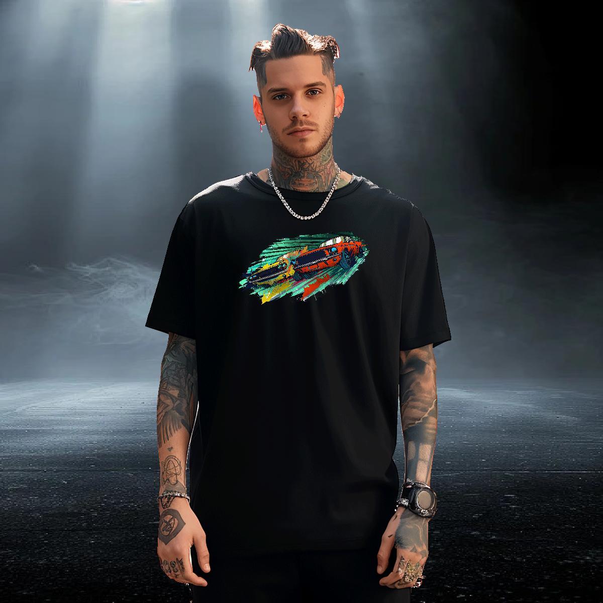 TOP Quality Tshirt for Man Woman Street Wear 230g Pure Cotton Anime Print Breathable Short Sleeve car Man T Shirts 2024 Tops Shirt