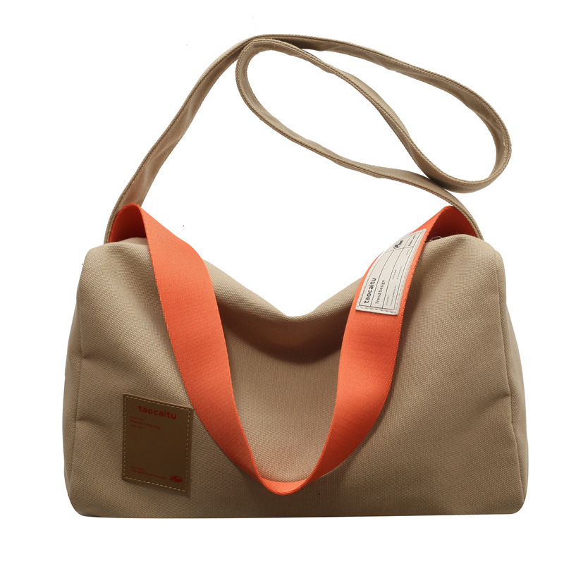Simple and stylish crossbody tote online red envelope women's 2024 new casual canvas bag, large capacity shoulder bag