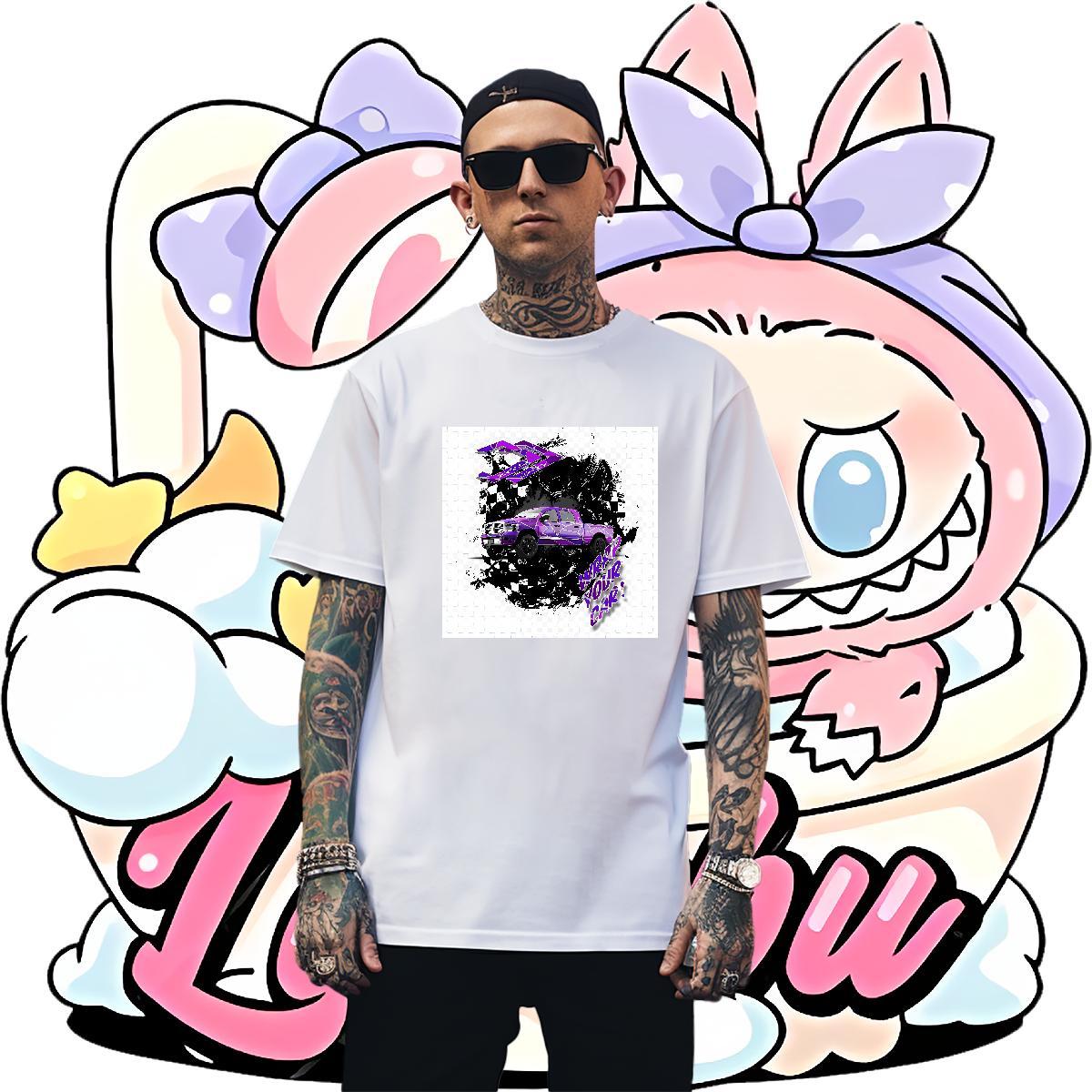 Unisex car Men T Shirts Sports Casual Men Tees 230g Cotton 2024 New Pure Cotton Graphic Top Tees