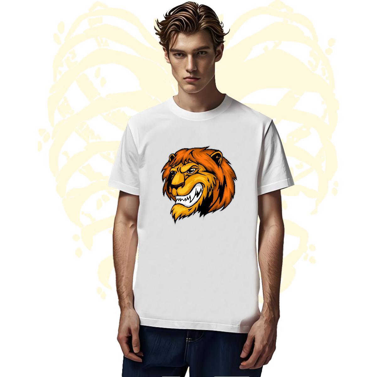 Classic T Shirts Men lion Breathable Short Sleeve Home Outdoor Custom Print Oversized 230g Pure Cotton Men Clothes T-Shirt Brand Tees Shirts