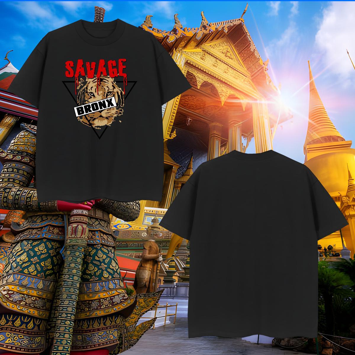 High Quality T shirt tiger Breathable Soft Daily Outfit Cartoon Printing L-4XL 230g Pure Cotton Men Tees Customized Clothes