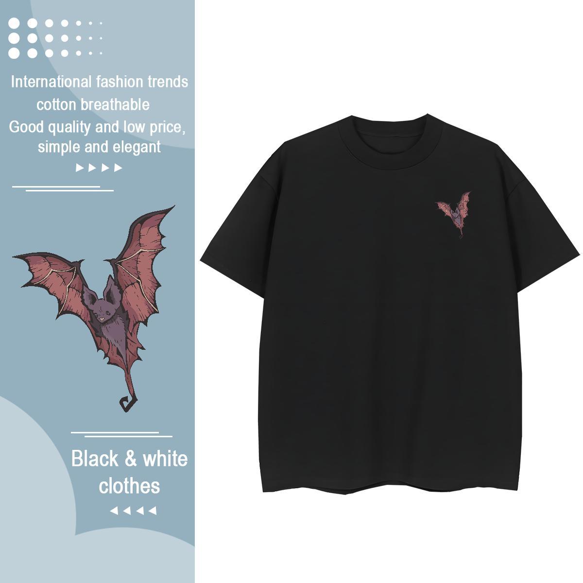 Free Shipping Couples T Shirts bat Hip Hop 230g Cotton Clothings Short Sleeve O-Neck Classic T-Shirts for Men Custom Cartoon