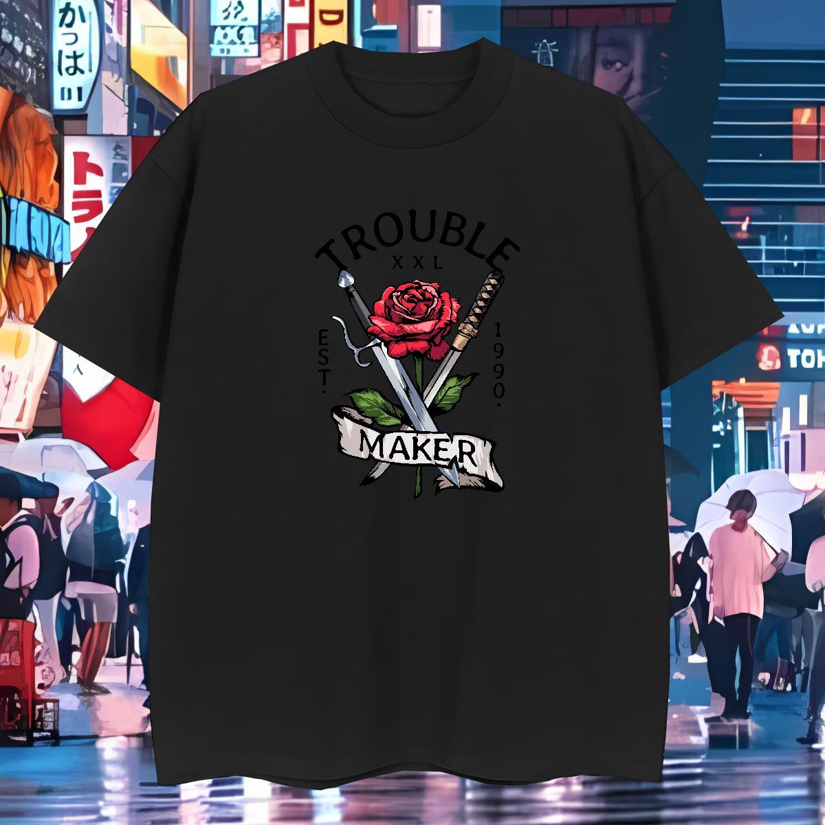T Shirts Men 230g Pure Cotton flower Beach Breathable Crew Neck Black Oversized Men Tops Tees Designer Soft Tee Shirt