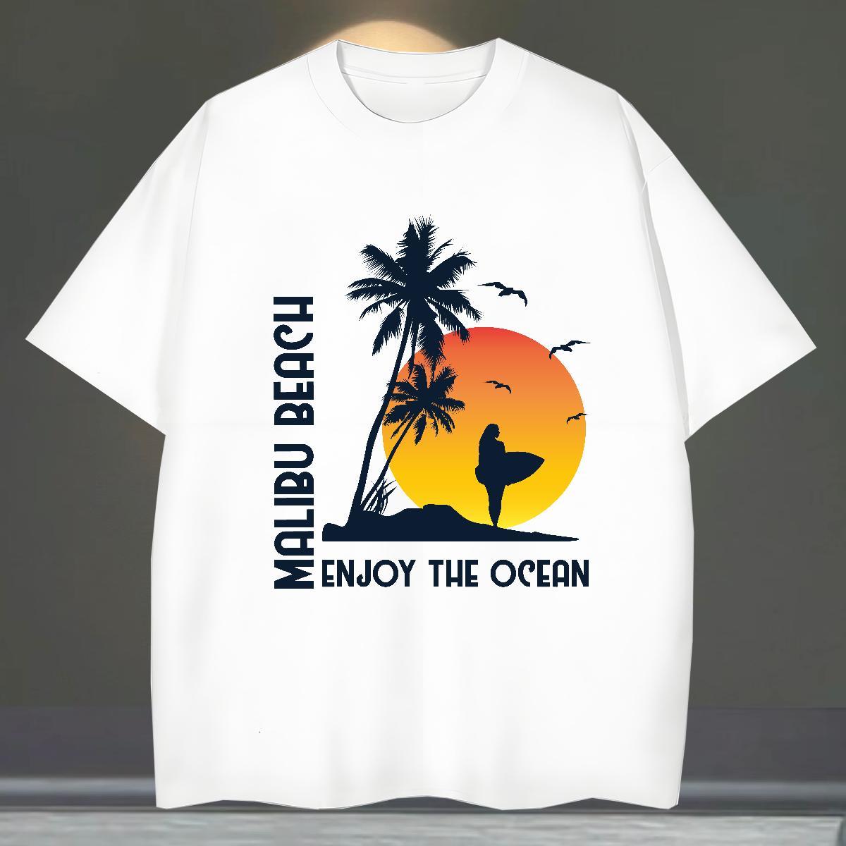 Loose Tshirts Casual Daily Wear 230g 100% Cotton Custom Big Size O-Neck Short Sleeve beach Men T Shirts Fashion Tees