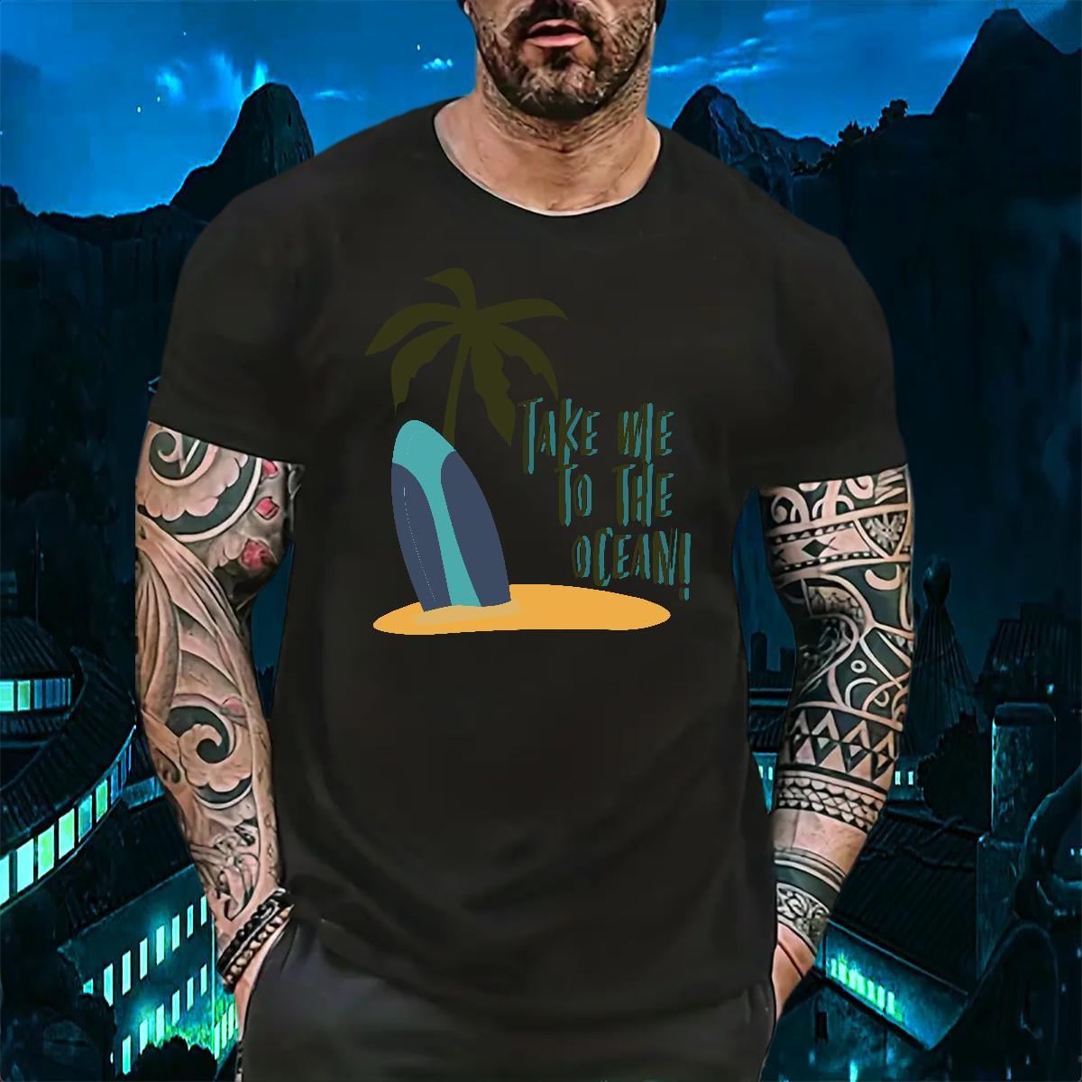 Loose tree 230g Pure Cotton Men Tshirts Beach Breathable Short Sleeve Man T Shirts Fashion Plus Size Custom Tops