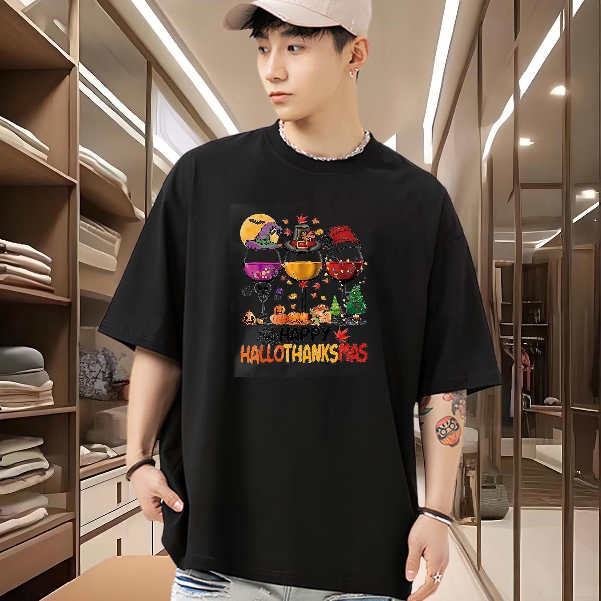 2024 Summer Tshirt for Man Woman goblet Street 100% Cotton 230g Top Tees Breathable Soft Brand T-Shirts Oversized 3XL 4XL