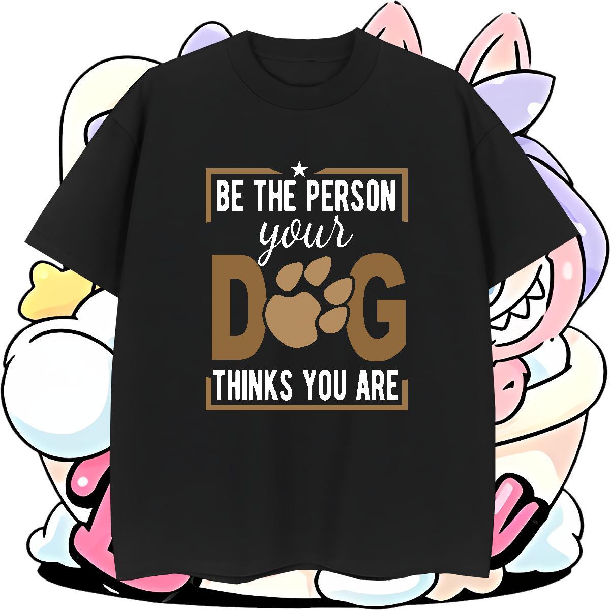 Loose Men Clothes T-Shirt Street Casual 230g Cotton Graphic Breathable Soft dog's paw T-Shirts for Men New Designer Tees Shirts
