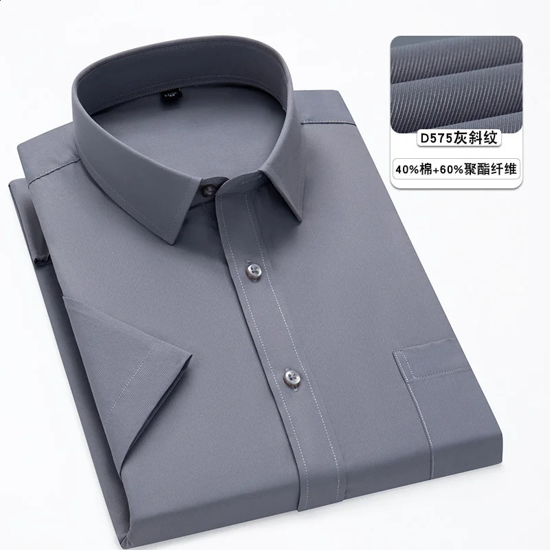 Summer Fashion Oversized Mens Shirt Short Sleeve Male Casual Social Shirts Solid Color Business Formal Daily Shirts White Black 240820