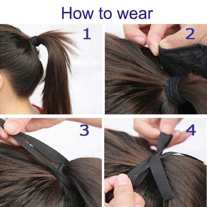 Wigsin synthetic 10 inch wavy ponytail short hair wavy curly ponytail brown brushed clip style female hair extension wig W240817