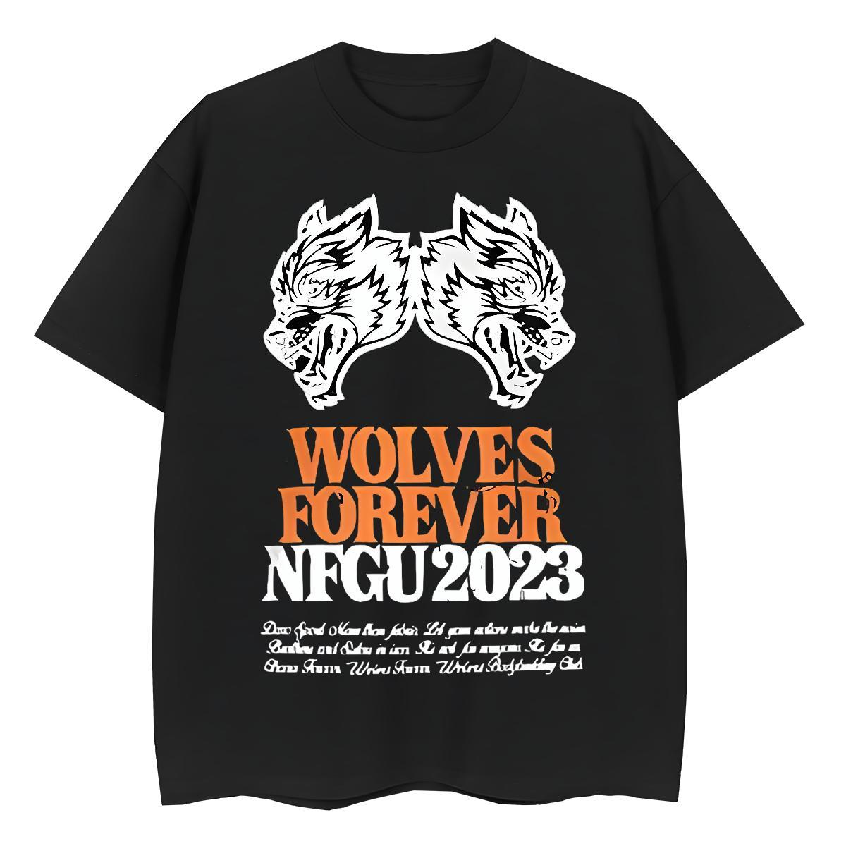New Tshirt for Man Woman Spring Summer Short Sleeve O-Neck Clothes Shirt Popular 230g 100% Cotton wolf Cartoon Anime Women T Shirts