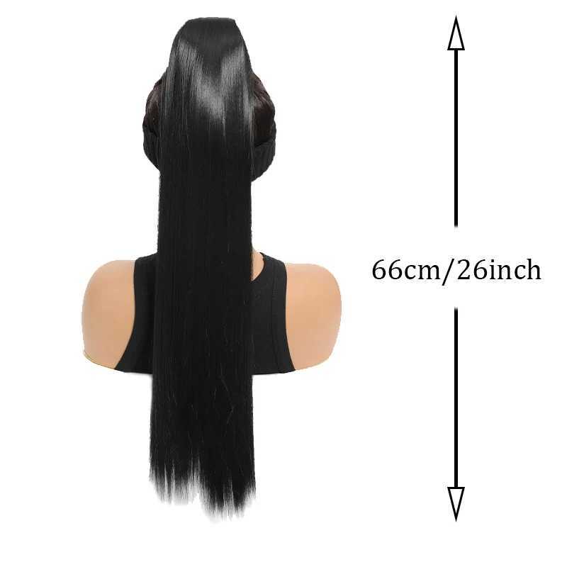Magic wand ponytail synthetic Wig long straight ponytail female Wig durable for daily gatherings W240817