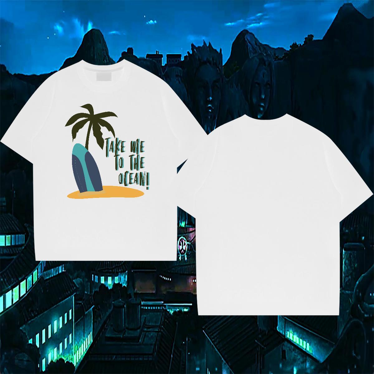 Loose tree 230g Pure Cotton Men Tshirts Beach Breathable Short Sleeve Man T Shirts Fashion Plus Size Custom Tops