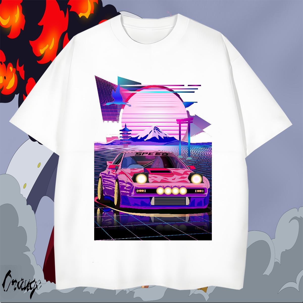 Classic Tshirt for Man Woman Street 230g Pure Cotton Anime Print Breathable Short Sleeve beach Mens T Shirts New Top Tees