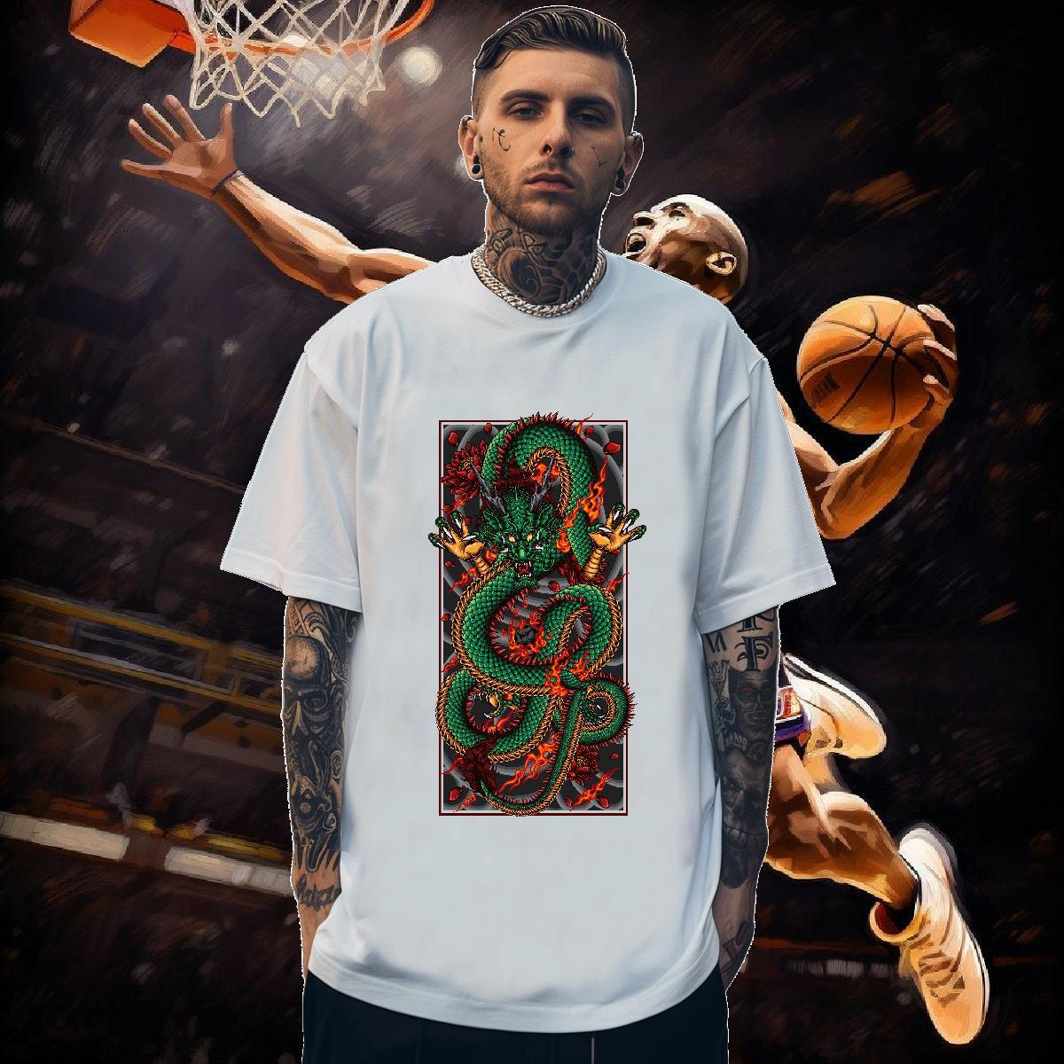 T shirt 230g Pure Cotton dragon Spring Summer Breathable Oversized 4XL Couples T Shirts Designer Brand Tops Tees