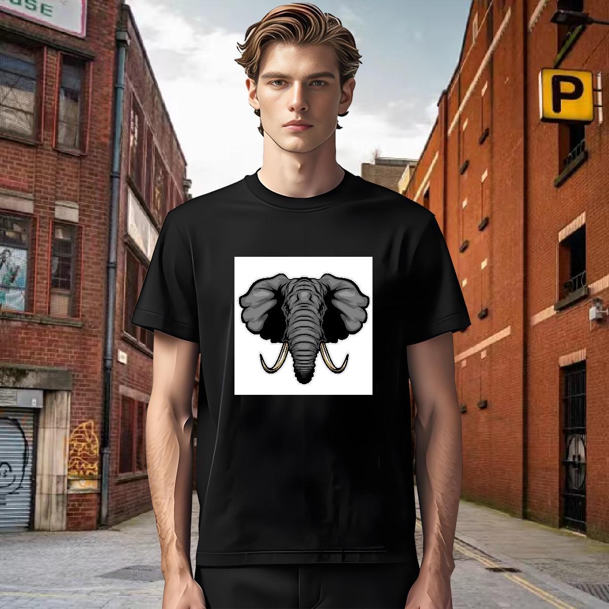 Loose Fit T Shirt For Man elephant Breathable Crew Neck Beach Anime 230g 100% Cotton Couples T Shirts Customized Top Tees