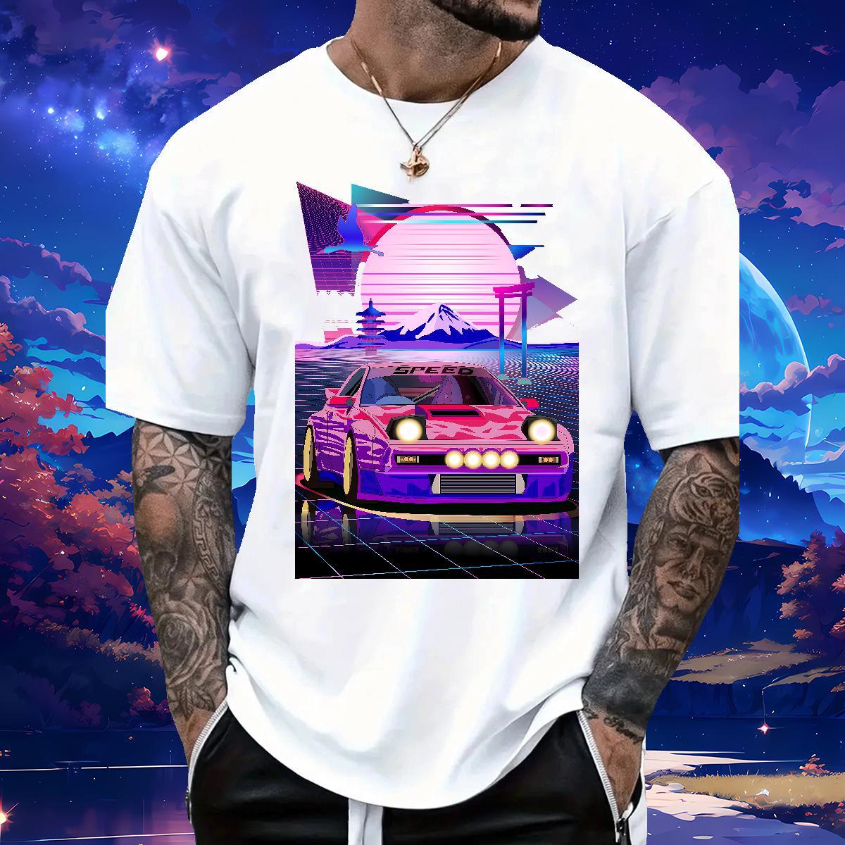 Comfortable beach 230g 100% Cotton Men Clothes T-Shirt Casual Daily Wear Crew Neck Man T Shirts Brand Customized Print Tops
