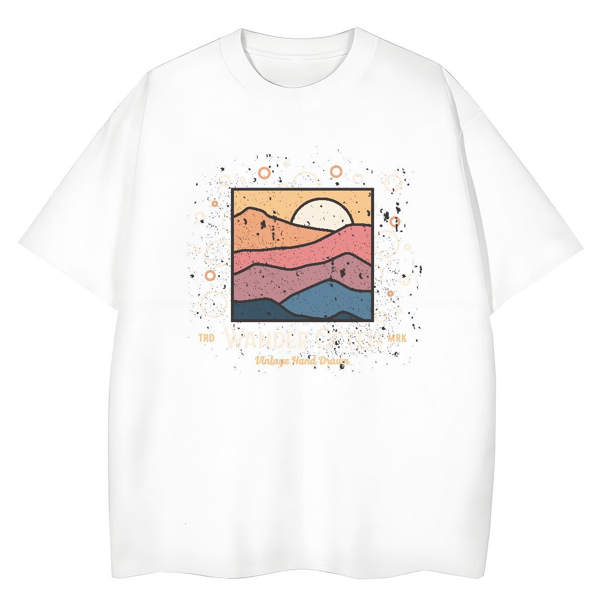 Factory Direct Couples T Shirts Beach O Neck Short Sleeves Tops Shirt Wholesale 230g Cotton sky DIY Anime T-Shirts for Women