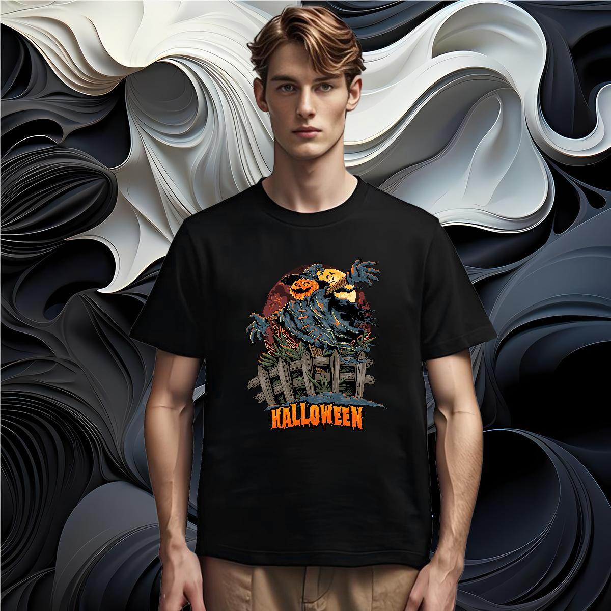 Fashion Men Tops Tees scarecrow Hip Hop 100% Cotton 230g Polos Short Sleeve O-Neck Comfortable Men T Shirts Black Oversized