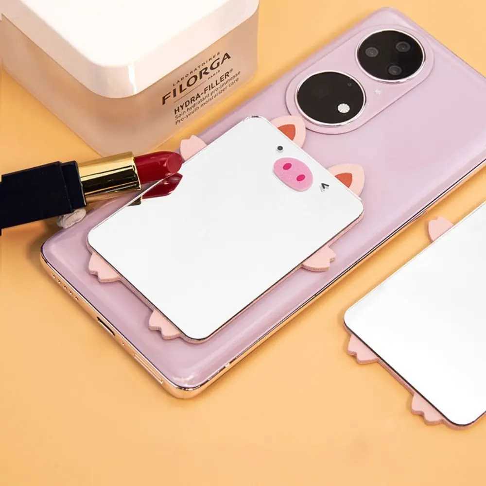 Mini Phone Back Sticker Portable Panda Rabbit Animal Cosmetic Mirror Acrylic Make-up Mirror Y240819