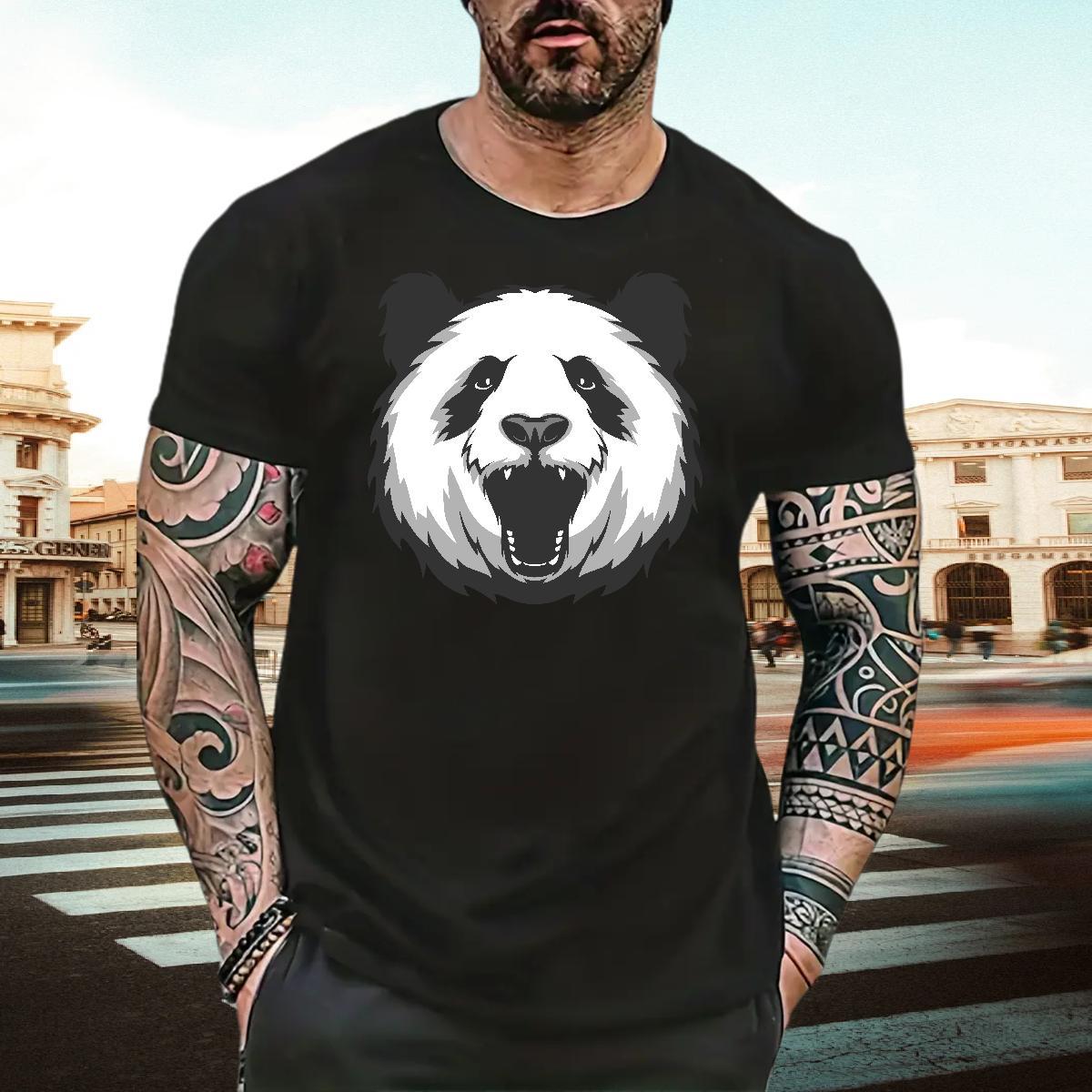 Wholesale Men T Shirts panda Breathable Short Sleeve Anime Printing Street Cartoon Print 230g 100% Cotton Couples T Shirts New Tees