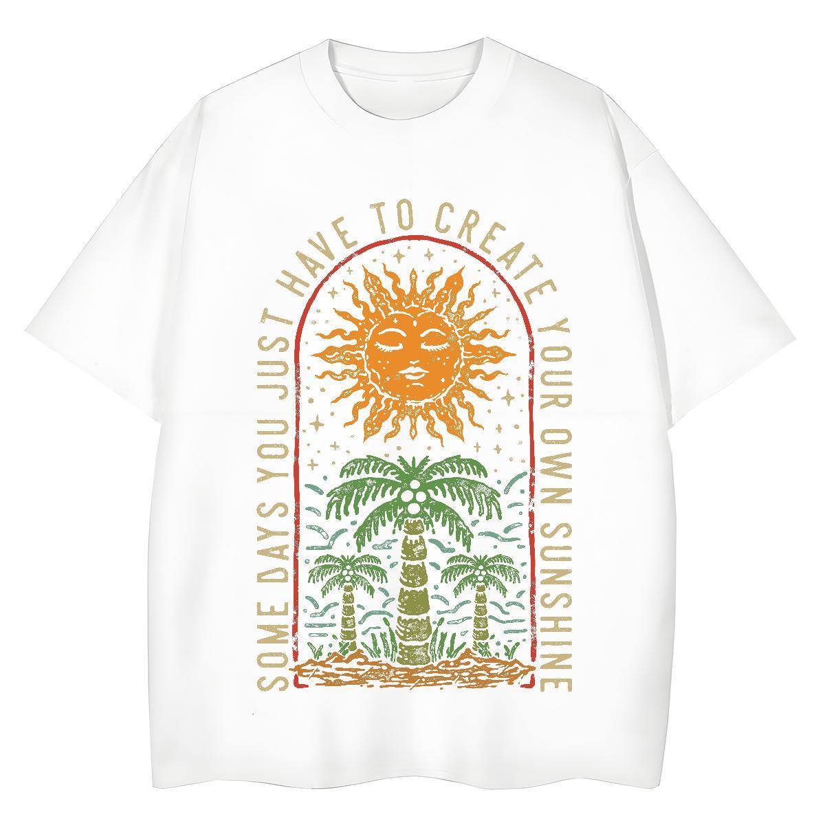 Fashion Designer Couples T Shirts sun Sport 100% Cotton 230g Clothings Breathable Brand T shirt Plus Size Custom