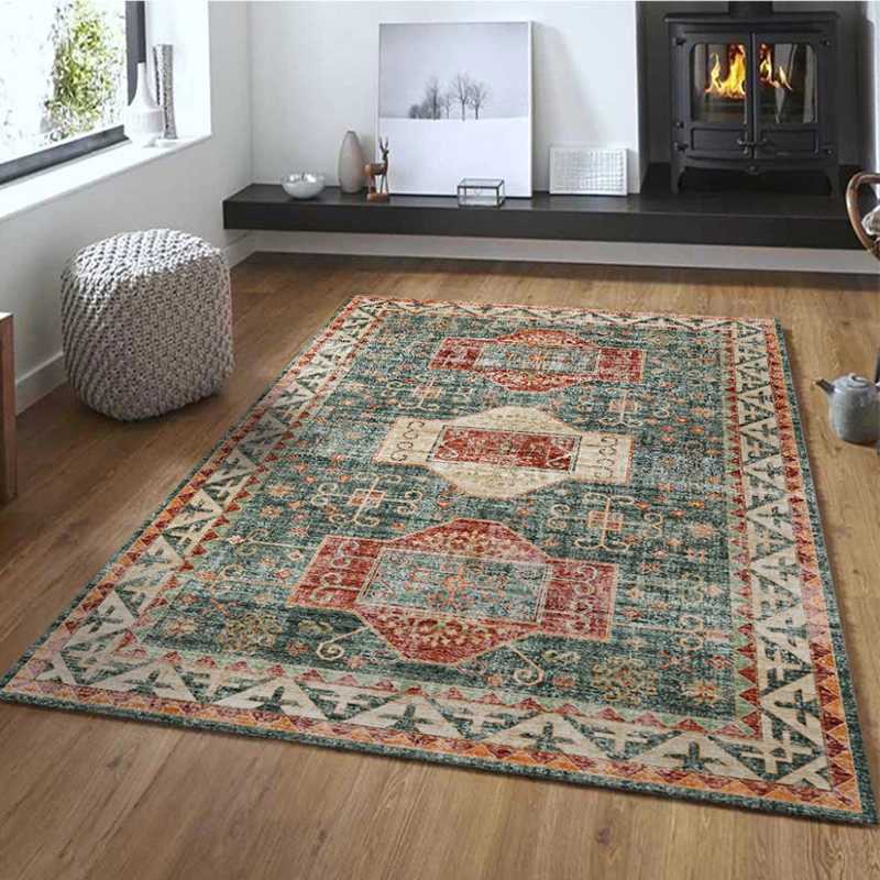 Trkiye Mandala carpet used in living room family anti-skid large geometric area bedroom living room floor mat adhesive tape W240815