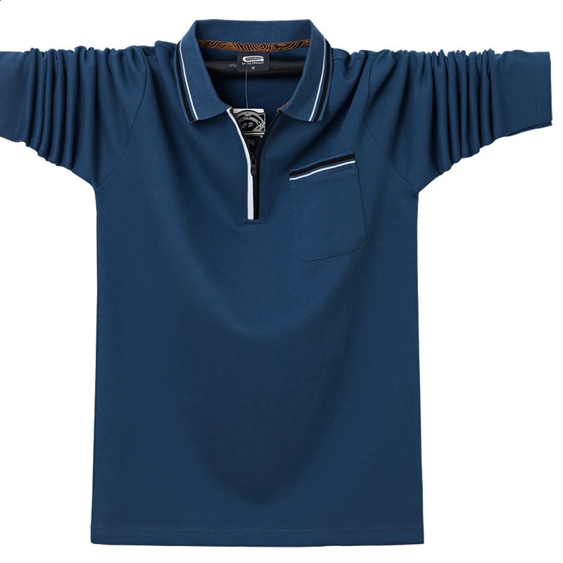Mens Fall Casual Polo Shirts Mens Sleeve Lapel Slim Fit Solid Pocket Polo Shirt Fashion Chest Pocket Long Sleeve T-shirt 240820