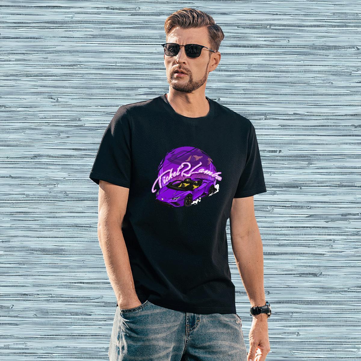 Free Shipping car T Shirts Men Spring Summer Tshirts 100% Cotton 230g Casual New Breathable Short Sleeve Graphic Tops Tees