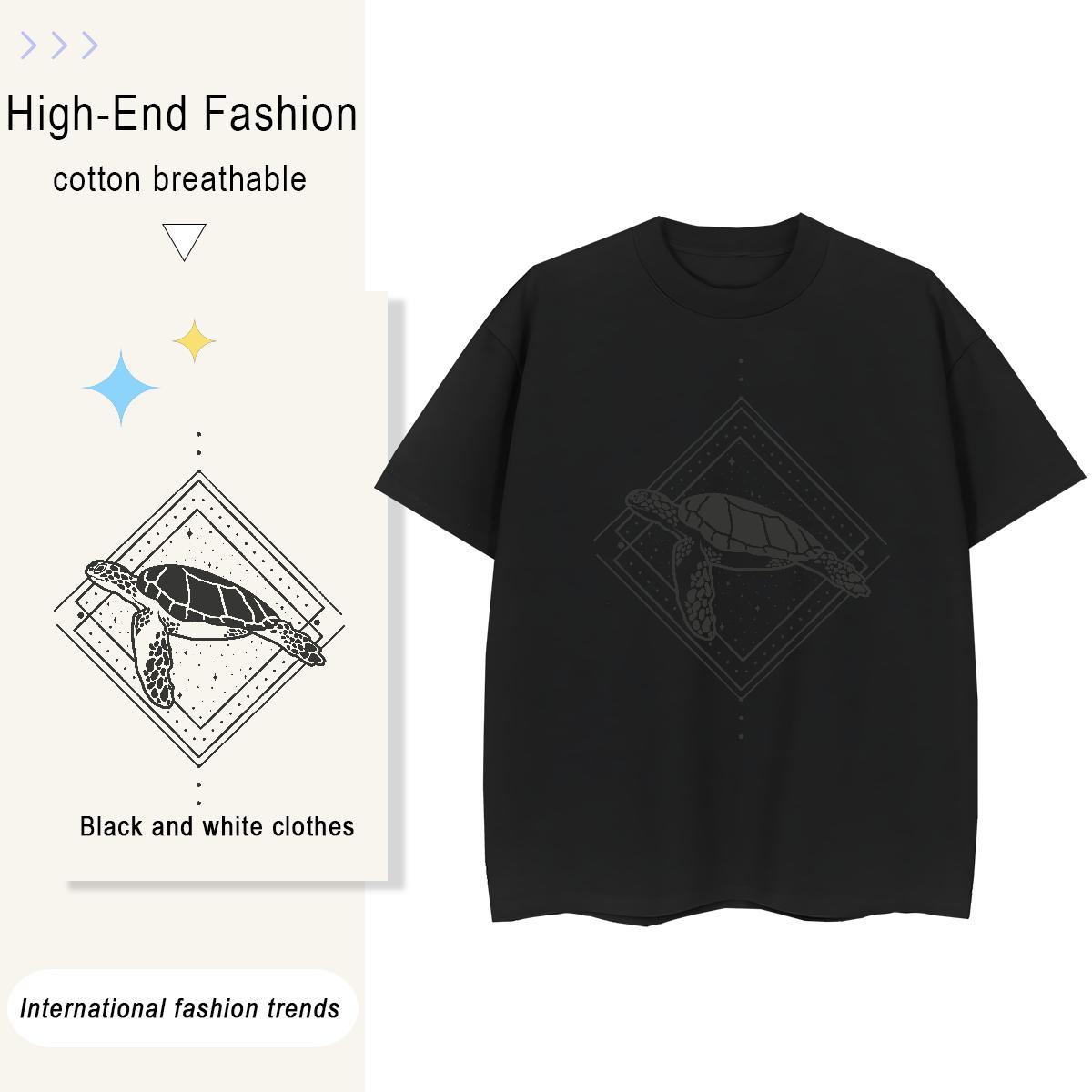 Designer Couples T Shirts Home Outdoor O-Neck Short Sleeve Tops Tees Lady 230g 100% Cotton tortoise White Plus Size T Shirt For Woman