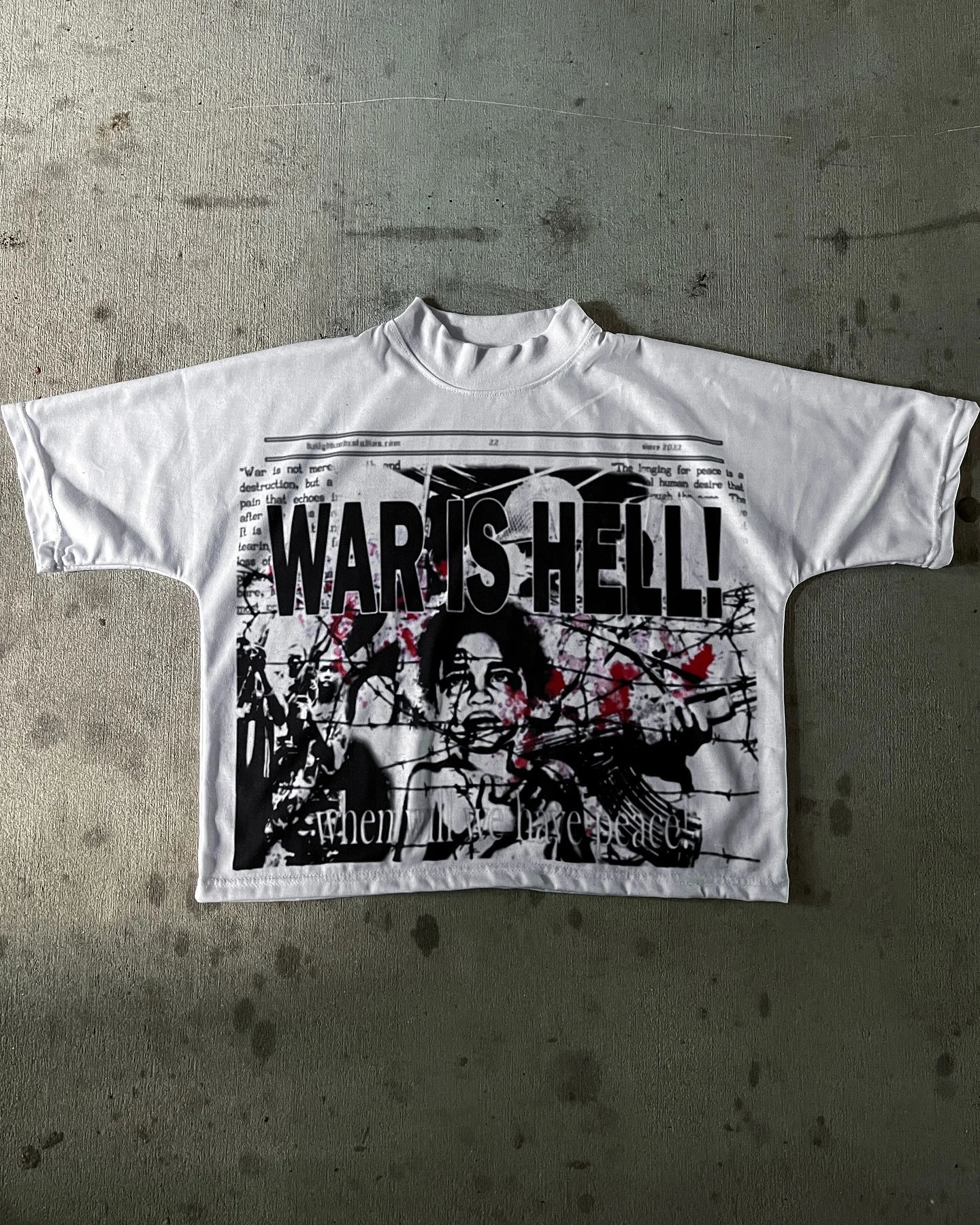 Y2k Nightmare Tshirt Gothic Street Extra Large Loose Patchwork Short Sleeve Harajuku Hip Hop Trendy Mens Top 240819
