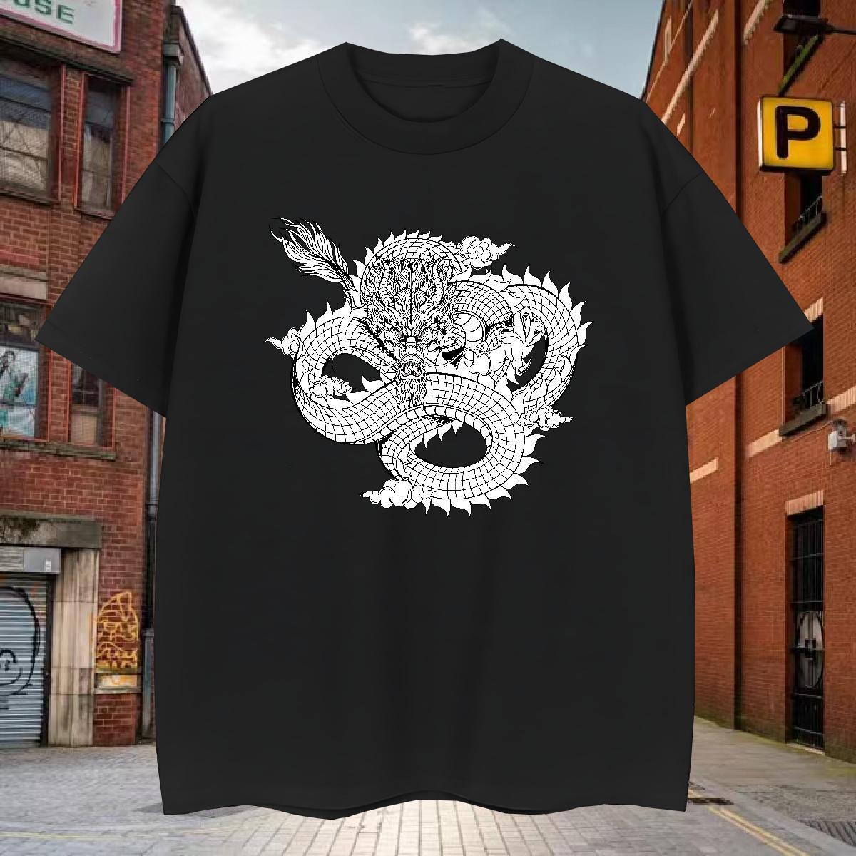 T Shirt For Man 230g 100% Cotton fierce Street wear Hip Hop Breathable Soft Anime Mens Tshirts 2024 Loose Top Tees