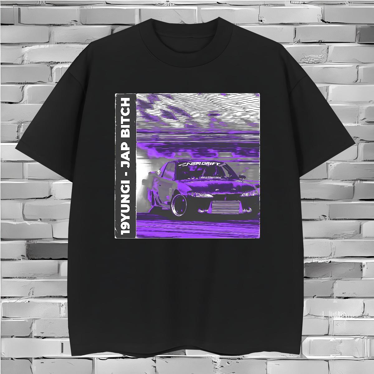 Cool car T shirt Street Wear Men Tops Tees 230g 100% Cotton DIY Customized Breathable Crew Neck Floral Print Tshirts