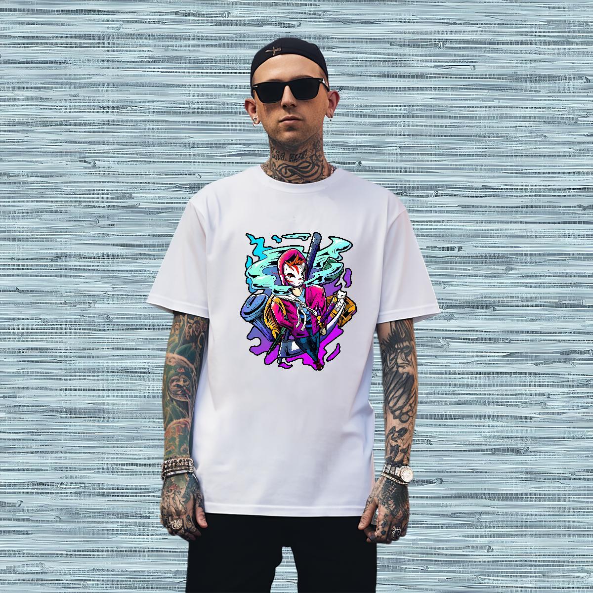 Mens T Shirts 230g 100% Cotton cartoon Home Outdoor Breathable Short Sleeve White Plus Size Tshirts New Cool Design Clothes