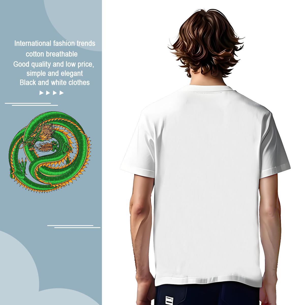 Cool Design dragon T-Shirts for Men Sport Men Tops Tees 100% Cotton 230g Fashion Round Neck Short Sleeve Oversized Wear