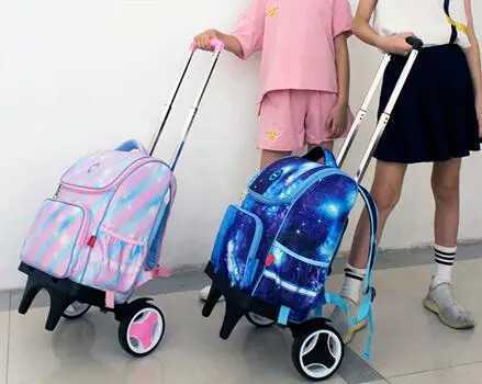 Kids School Rolling Backpack Bag on wheels Children School Wheeled Backpack bag For Girls Trolley backpack Bag for students bag Y240820