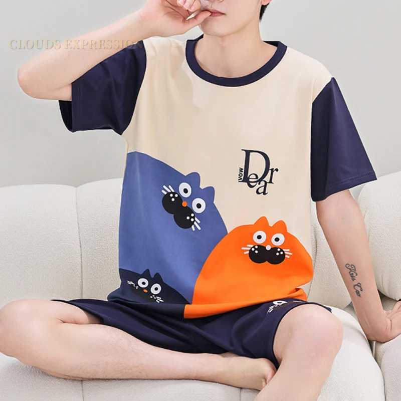Summer 4XL Mens Knitted Pajama Set Pajama Big Boy Pajama Size Up Home Clothing WholesaleW240719