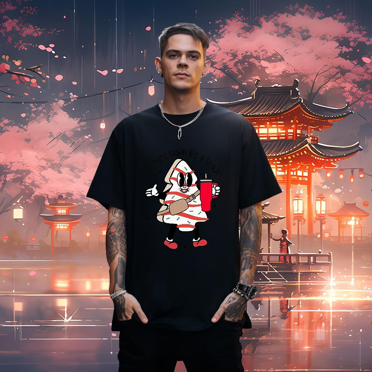 New Men Tshirts drink juice Sport 230g Pure Cotton Tops Tees Crew Neck Breathable Cool Design T Shirts Men Plus Size Cartoon