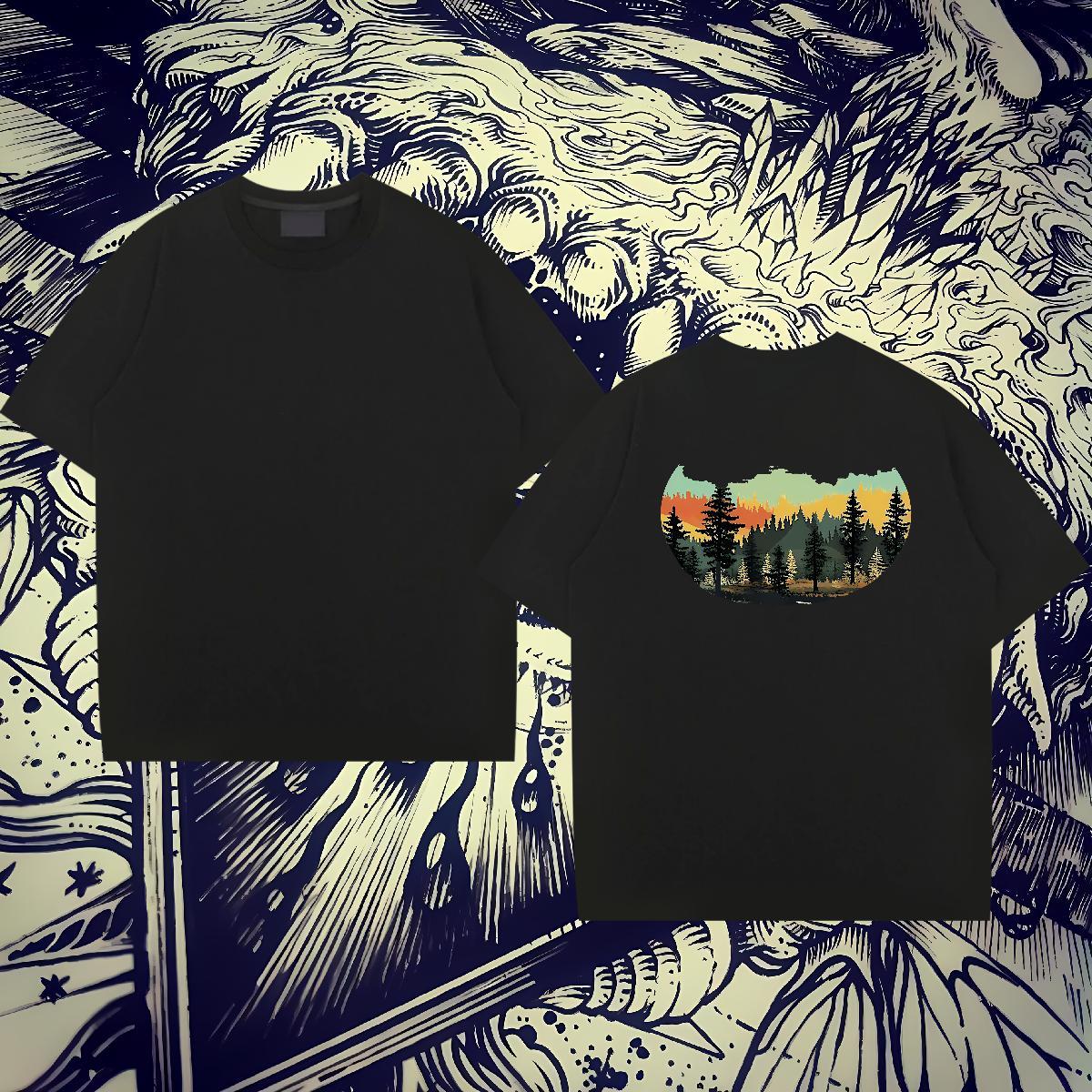 DIY Mens Tshirts tree Casual 100% Cotton 230g Wear Breathable Short Sleeve Designer T Shirts Men Customized