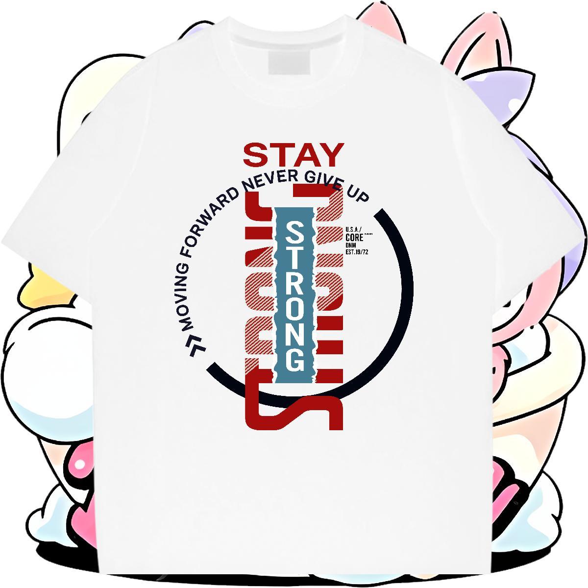 Comfortable letter 230g Cotton Men Tshirts Hip Hop Street Short Sleeve Soft T-Shirts for Men Designer Cartoon Print Wear