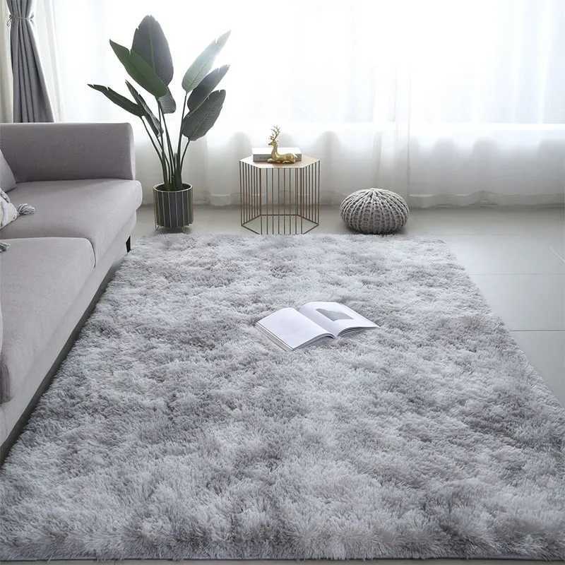 Modern living room long hair lounge carpet bedroom fur decoration Nordic fluffy floor bedding W240815