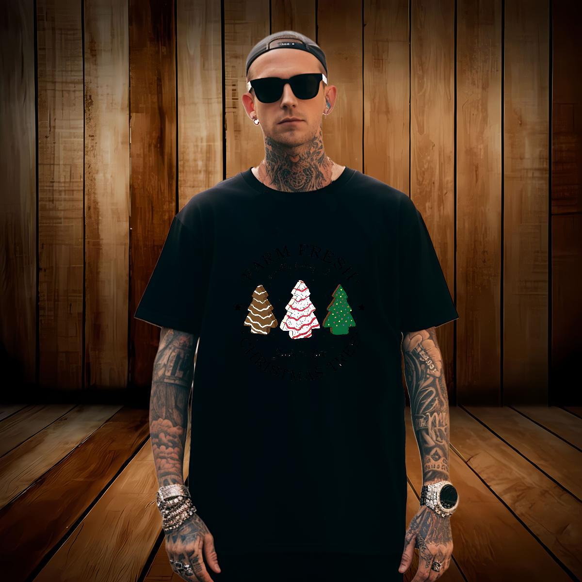 Brand Mens T Shirts Christmas Breathable Street wear Hip Hop Oversized 4XL 100% Cotton 230g Couples T Shirts 2024 New Tops