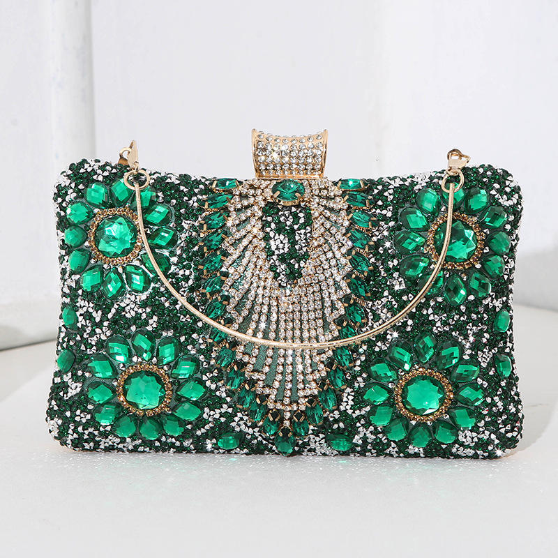 New Diamond Embedding Dinner Banquet Dress Crossbody Square Handheld Women's Small Bag