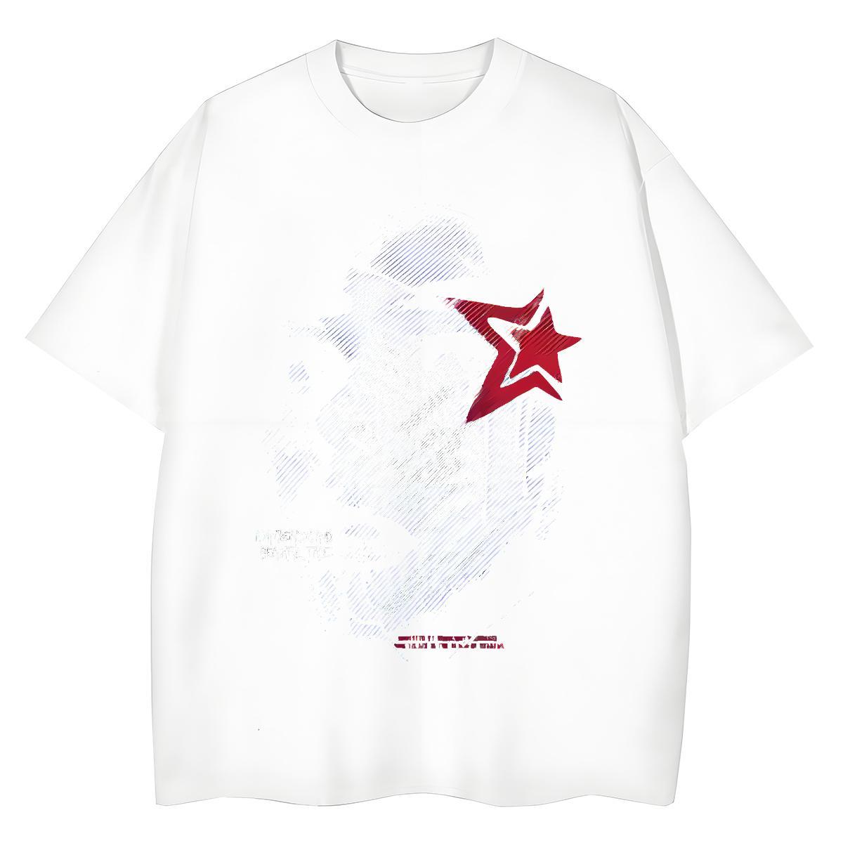 Designer star Men Tops Tees 230g Cotton Mens T Shirts Graphic Sport O-Neck Short Sleeve Cool Design Top Tees