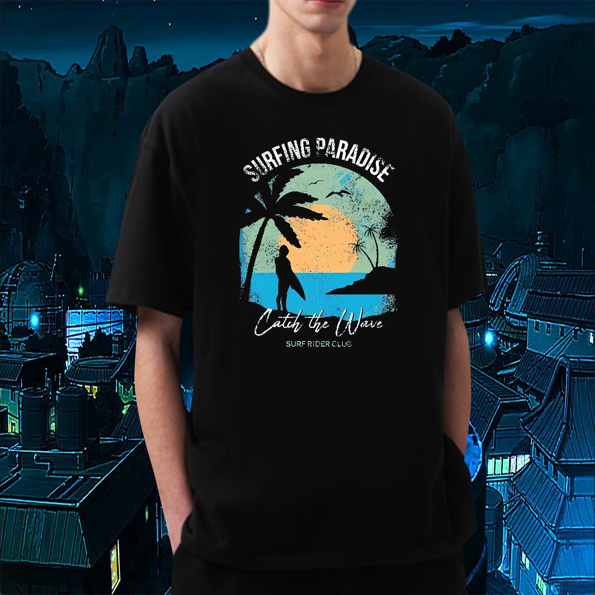 Loose tree 230g Cotton Couples T Shirts Street Wear O-Neck Short Sleeve T-Shirts Fashion Designer Custom Anime Tee Shirt