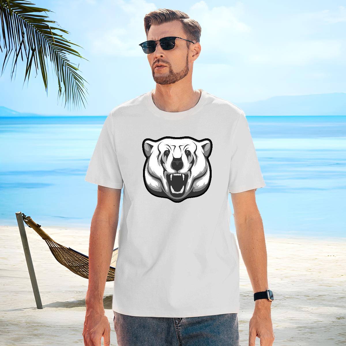 Unisex Mens T Shirts bear Round Neck Short Sleeve Spring Summer Customized 230g Cotton Tshirts New Designer Tee Shirt