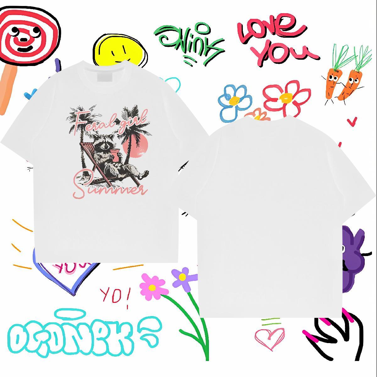 Customized Men Tees palm Street 230g Cotton Clothings Crew Neck Breathable Soft T Shirts Men Graphic