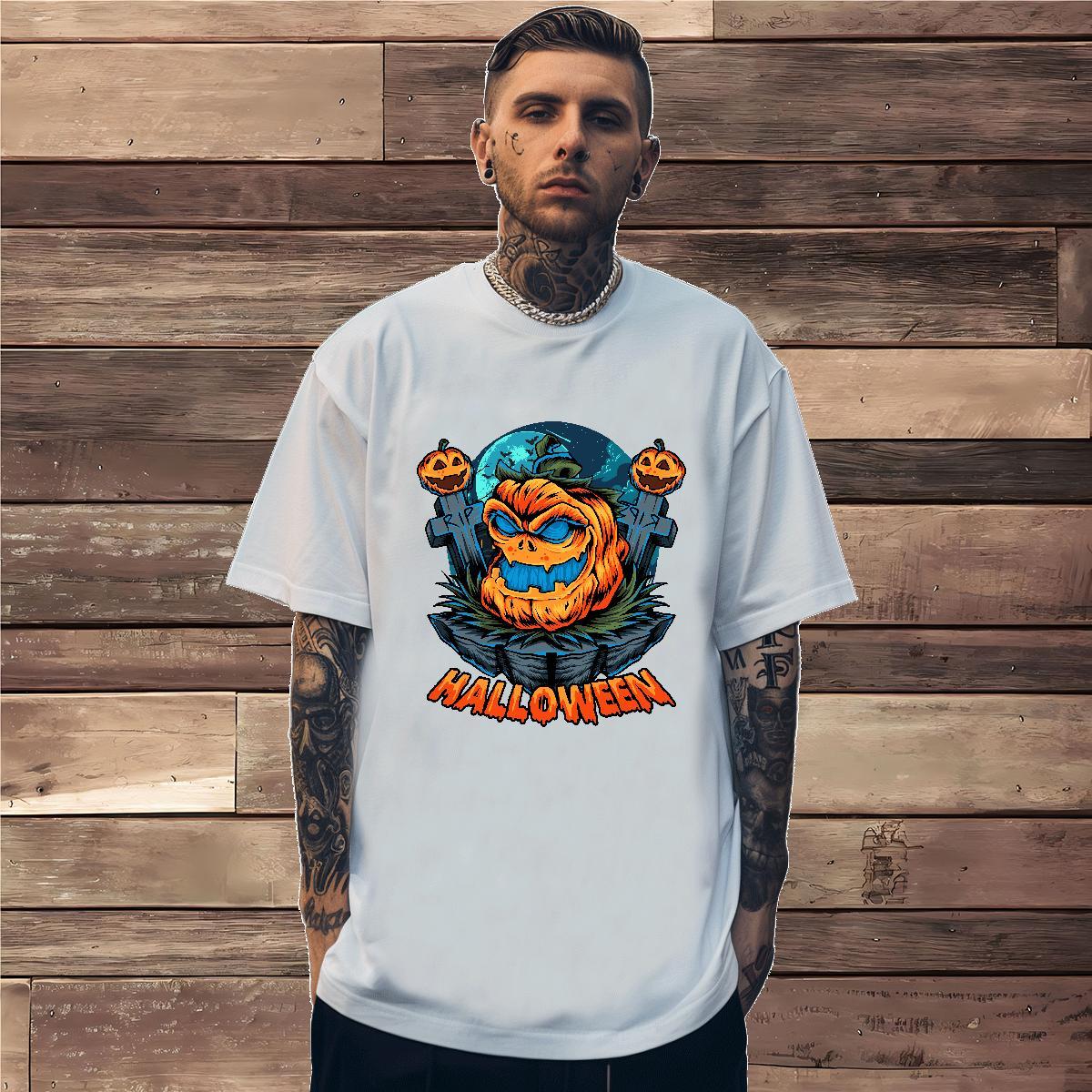 Designer T shirt halloween Breathable Soft Sports Casual Custom Printed 230g Pure Cotton Tshirt for Man Woman New Arrival Tees Shirts