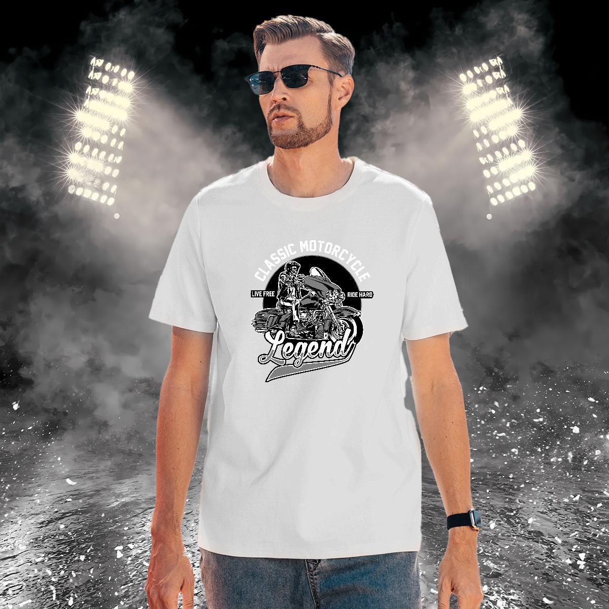 Cool motorbike T-Shirts Casual Men Tees 230g Cotton 2024 New Short Sleeve Soft Oversized 3XL 4XL Polos